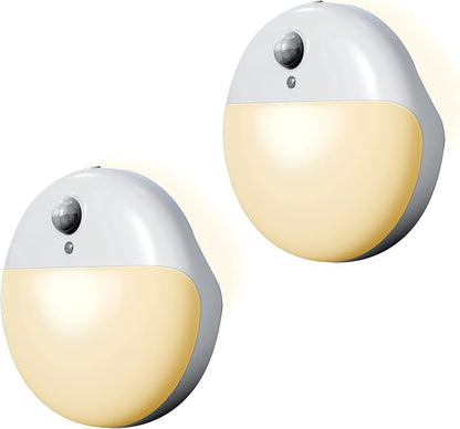YUNLEX 2 Pack Amber Night Light, Battery Operated Night Light, 2.6" Small - Image 10