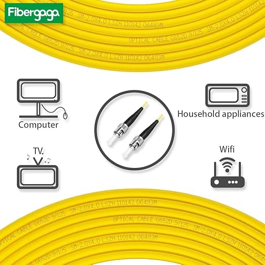 Fibergaga-3m OS2 ST to ST Fiber Patch Cable, Single Mode, Length Option: - Image 3