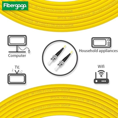 Fibergaga-0.5m OS2 ST to ST Fiber Patch Cable, Single Mode, Length Option: - Image 3