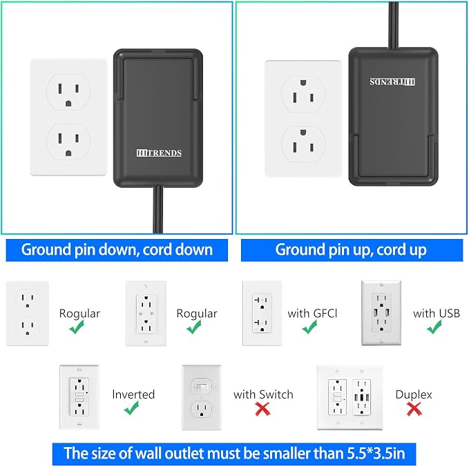 6FT Ultra Flat Plug Dual Extension Cord - Image 4