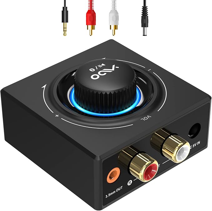 YMOO B06T3 Bluetooth 5.3 Receiver, 100ft RCA Bluetooth Audio Adapter by YMOO