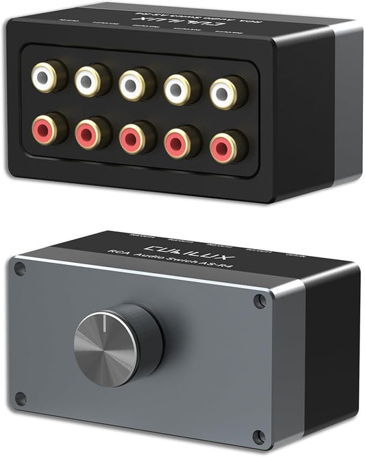 Cubilux AS-R4 4-Channel RCA Audio Selector, Bidirectional 4-Way Stereo RCA Aux by Cubilux