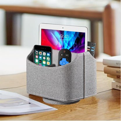 Fanousy 360° Rotating Remote Control Holder, PU Leather TV Remote Caddy - Image 5