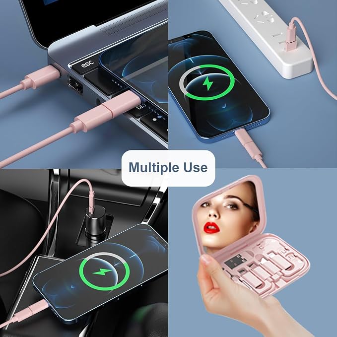 USB-C to USB Adapter, USB C Male Cable Box Contains Makeup Mirror/USB C - Image 2