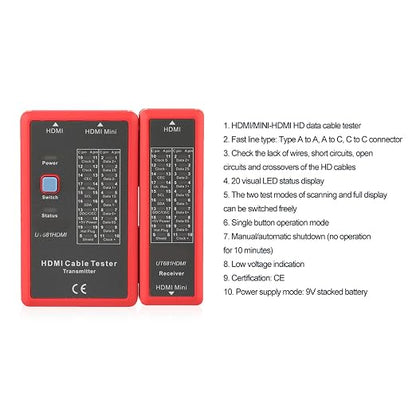 UT681 HDMI Cable Tester, Portable Mini HDMI to HDMI, High Definition USB Cable - Image 6