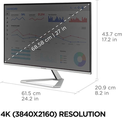 ViewSonic VX2776-4K-MHDU 27 Inch 4K UHD IPS Monitor, 65W USB C, HDR10 Content - Image 6