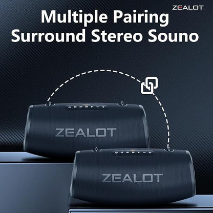 ZEALOT 80W Portable Bluetooth Speaker, Stereo Sound - Image 6