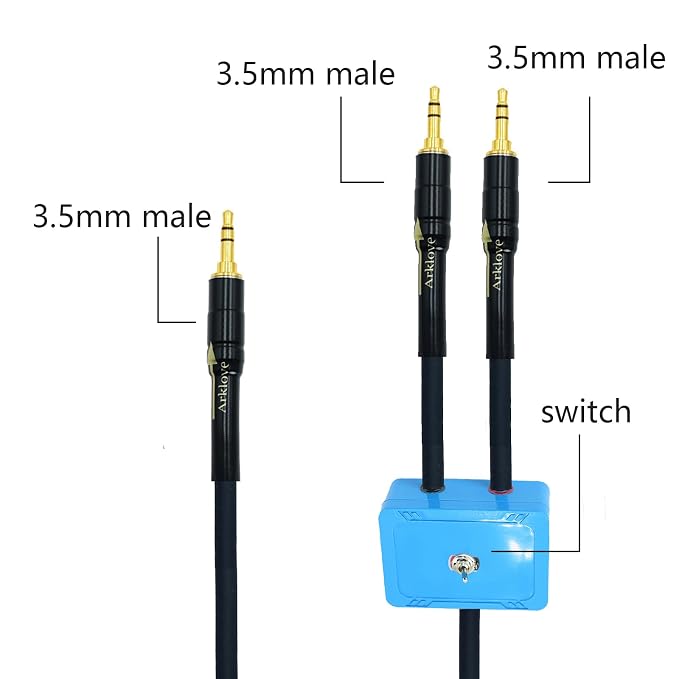 1ft Sound Channel swicher 1/8" aux Input 3.5mm Female to 2X 3.5 Output Switch - Image 7