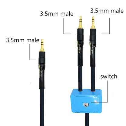 1ft Sound Channel swicher 1/8" aux Input 3.5mm Female to 2X 3.5 Output Switch - Image 7