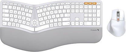 ProtoArc Ergonomic Wireless Keyboard Mouse, EKM01 Plus Full Size Ergo Bluetooth by ProtoArc