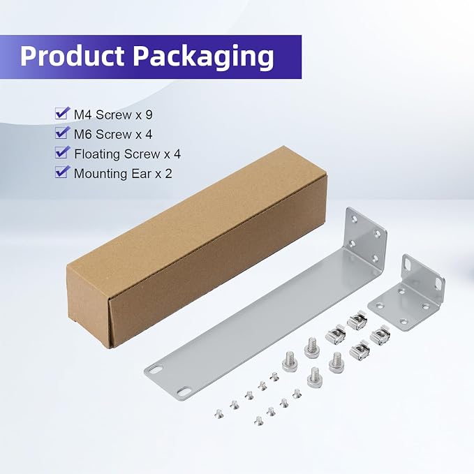 Rack Mount Kit for Ubiquiti Switch, 1U Rack Ears for EdgeSwitch ES-8-150W - Image 3