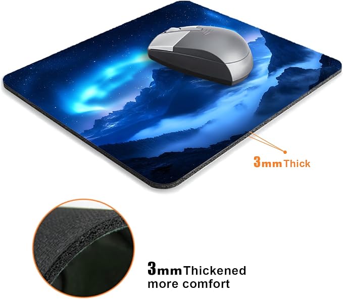 Blue Aurora Mountains Mouse Pads - Image 3