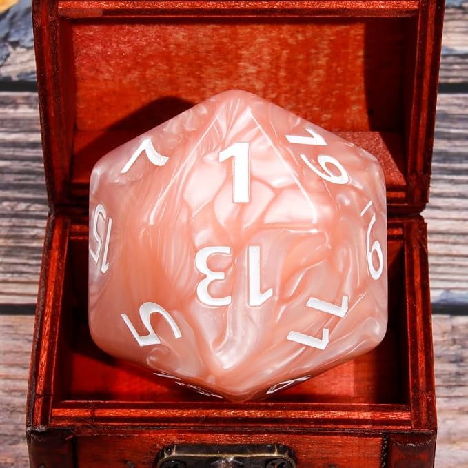 20 Sided DND Dice, D20 Giant Polyhedral Dice, 55mm Titan Large Pearl Color D20 - Image 5