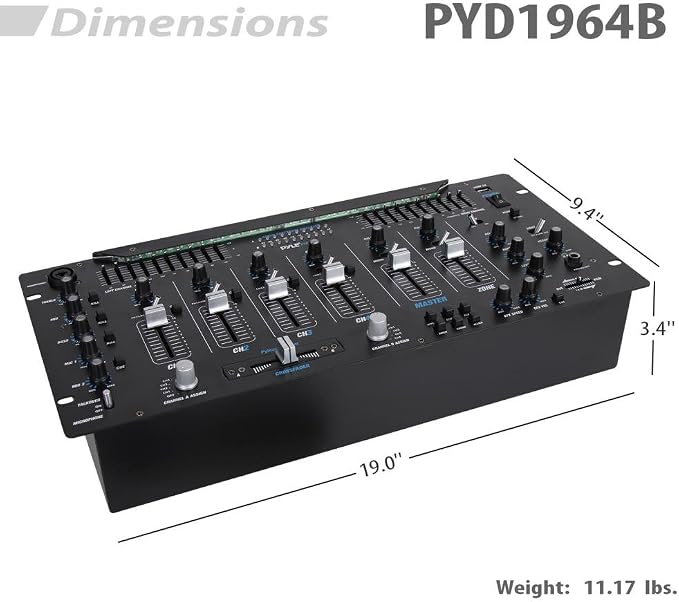 Pyle 6 Channel Mixer DJ Controller - Image 3