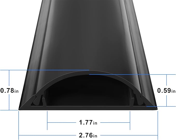 Cord Cover Floor 68in, Large Capacity Floor Cable Cover, Hard PVC Cord Hider - Image 8