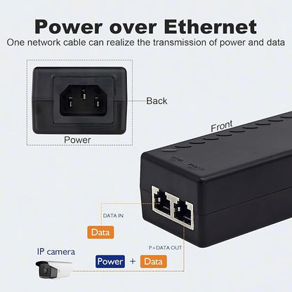 Gigabit PoE+ Injector Adapter - 30W 48V Power Over Ethernet Plus - - Image 4