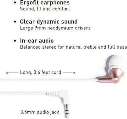 Panasonic ErgoFit Wired Earbuds, 3.5mm Jack In-Ear Headphones Wired - Image 2