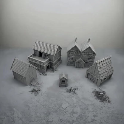 Paintable Tabletop Miniature Little Town Building Terrains Compatible - 18mm - Image 8