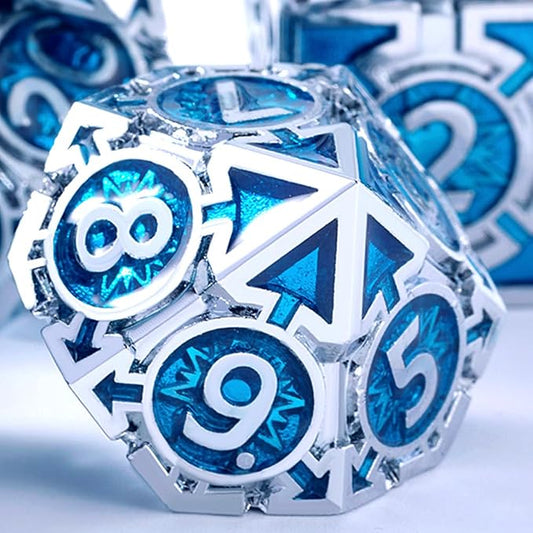 Rare Chrome-Plated DND Dice Set, Metal D&D Dice Sets Made of Durable Zinc by RULEDICE