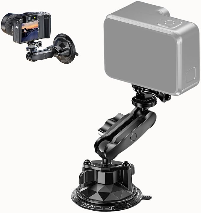 Camera Suction Cup Mount with Ball Head Magic Arm, Twist-Lock Composite Suction by LOKTENWO