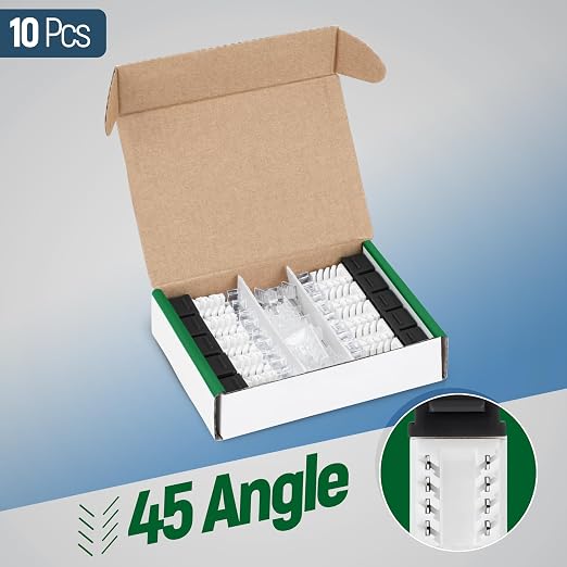 Everest 45° Angled RJ45 Cat6A Keystone Jacks 10-Pack in Black - Image 2