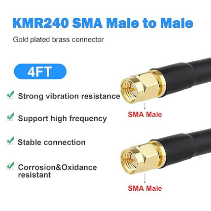 MOOKEERF KMR240 SMA Male to SMA Male Coaxial Cable 50 ohm Coax Ultra Low Loss - Image 2