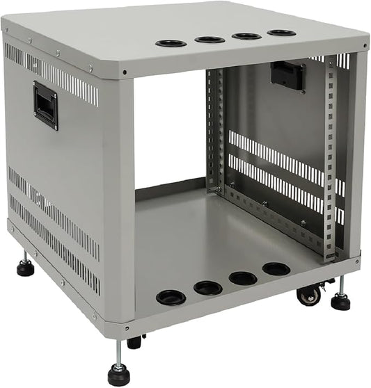 9U Stereo & Studio Rack with Wheels, Open Frame Audio Rack Cabinet, Rolling by Pinelicorn