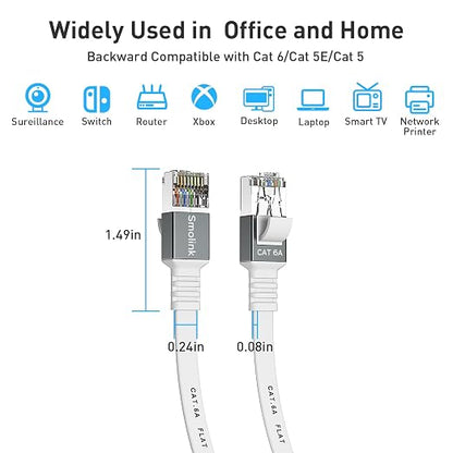 Cat 6a Ethernet Cable 100 Ft, Durable Flat Internet Network LAN Cable - Image 7