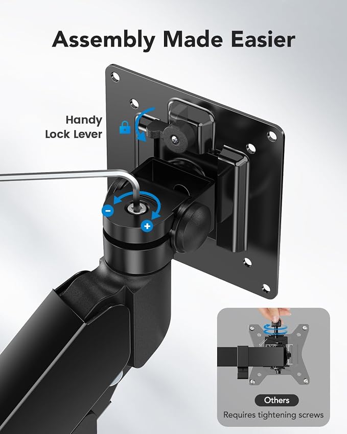 HUANUO Ultrawide Monitor Arm for 13 to 43 Inch Screens, Single Heavy Duty - Image 8
