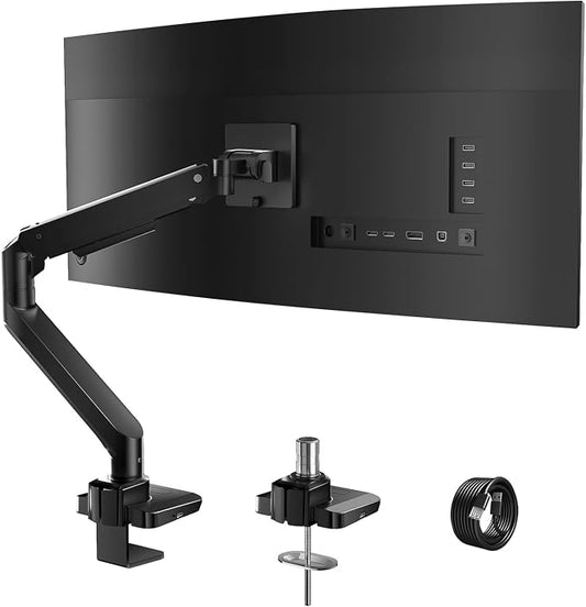 WALI Single Monitor Gas Spring Desk Mount, Heavy Duty Monitor Arm by WALI