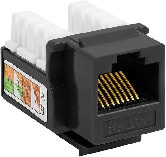 Cmple - RJ45 Keystone Jack 90 Degree Cat5e Keystone Jack Insert Punch Down RJ45 by Cmple