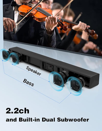 2 in 1 Separable Sound Bar for Smart TV, 2.2 Channel 32Inch Bluetooth 5.0 TV - Image 3