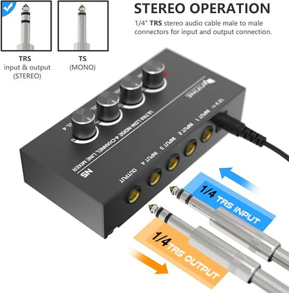 FIFINE Ultra Low-Noise 4-Channel Line Mixer - Image 2