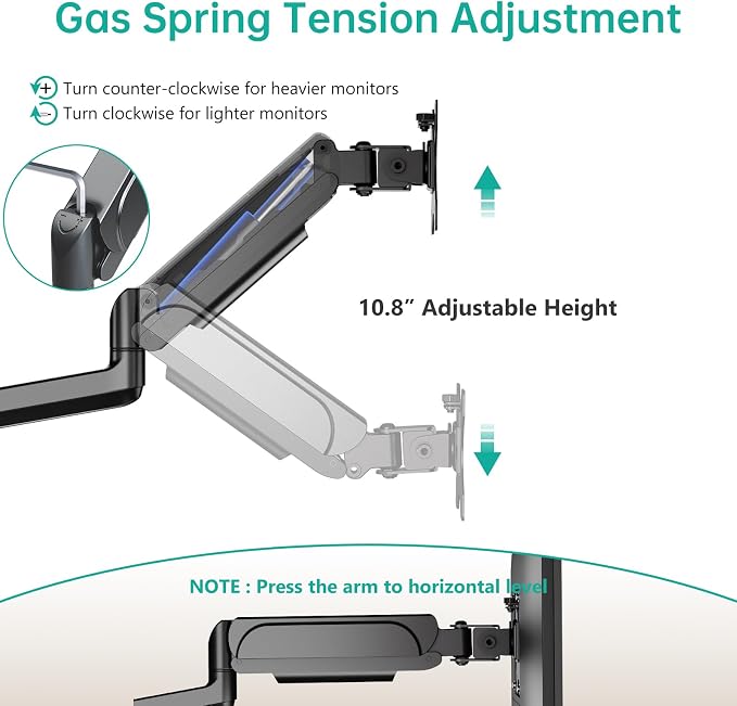 WALI Triple Monitor Mount for 13-27 inch Screens, Adjustable 3 Monitors Desk - Image 6