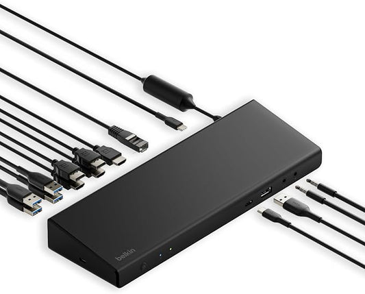 Belkin 15-in-1 Universal Triple Display DisplayLink Docking Station Hub w/ 3 by Belkin