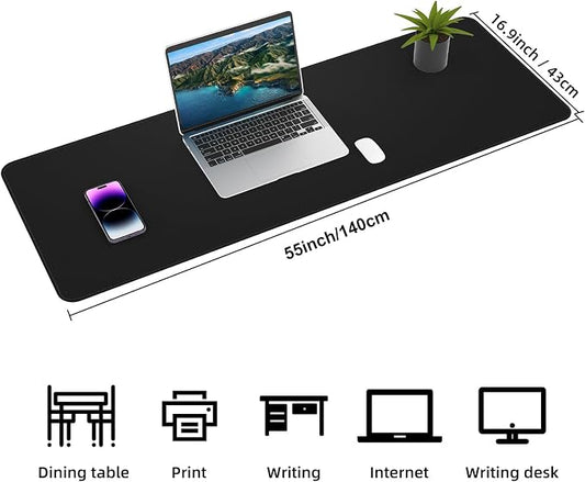 AFIING Leather Desk pad Protector, Large Non-Slip Office Desk Mat - Image 2