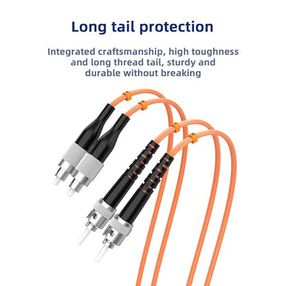 OM1 FC/UPC to ST/UPC Fiber Patch Cable, 10M/32.8FT Multimode Duplex 62.5/125µm - Image 5