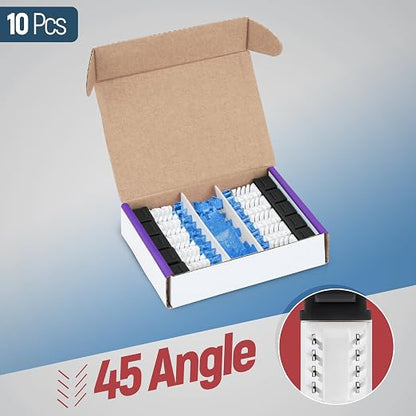 Everest 45° Angled RJ45 Cat5e Keystone Jacks 10-Pack in Black - Image 2