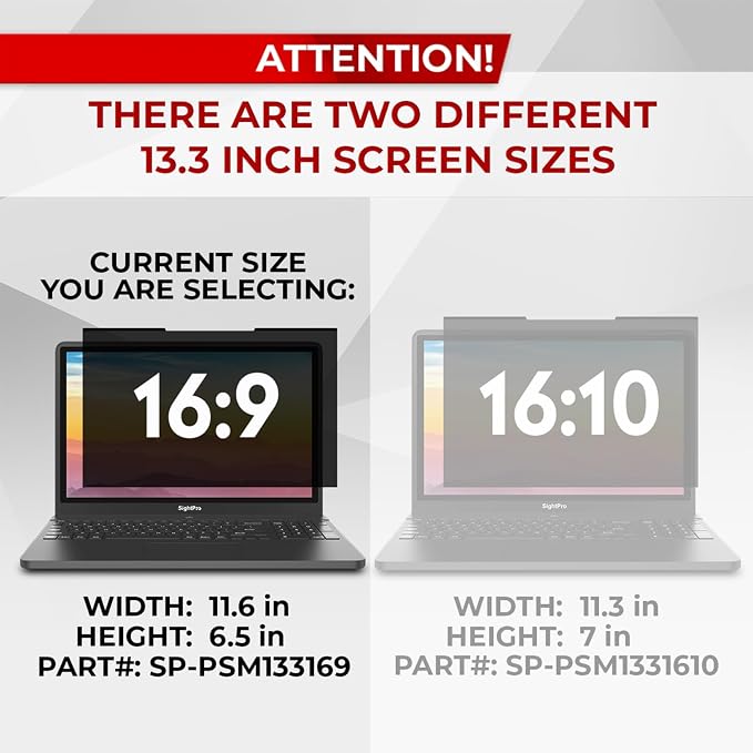 Magnetic Laptop Privacy Screen 13.3 Inch 16:9 - Image 3