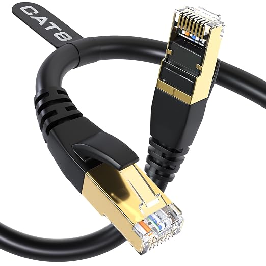 DbillionDa Cat 8 Ethernet Cable 40Gbps 2000MHz, 100FT Supports Cat7 Cat6 Cat5e by +DbillionDa