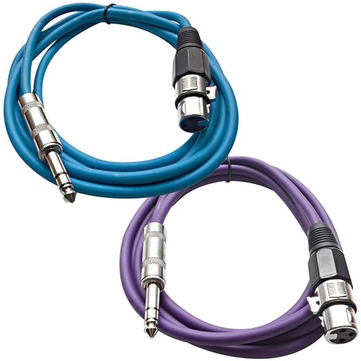 Seismic Audio - SATRXL-F6-2 Pack of 6 Foot 1/4 Inch TRS to XLR Female Patch by SeismicAudio