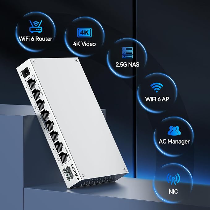 SODOLA 8-Port 2.5Gb Switch Unmanaged, 8 x 2.5GBASE-T Ports, 1X10G SFP+ - Image 8