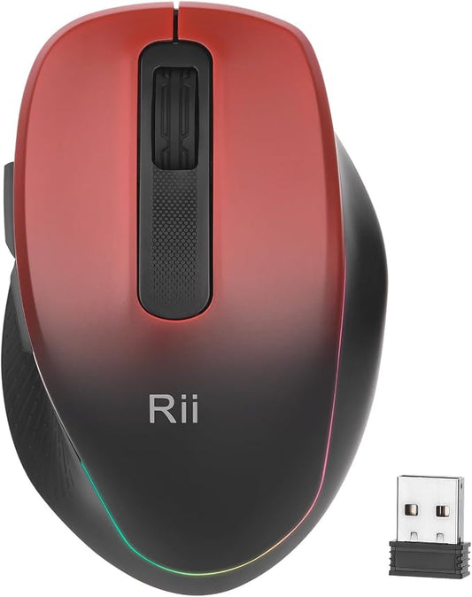 Rii Wireless Mouse Rechargeable, 2.4 GHz by Rii