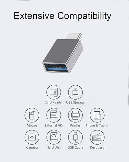 USB C Male to USB A Female Adapter, USB 3.2 GEN2 10Gbps High-Speed Data PD 60W - Image 3