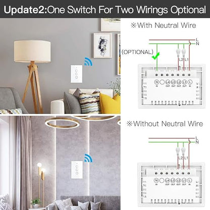 MOES ZigBee Smart Touch Wall Light Switch, Requires Tuya ZigBee Hub, No Neutral - Image 3