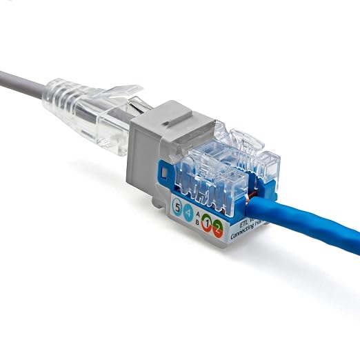 trueCABLE Cat5e Keystone Jack, Unshielded, 90 Degree Punch-Down, PoE++ 100W - Image 7