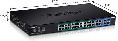 TRENDnet 28-Port Web Smart PoE+ Switch, 24 x Gigabit PoE+ Ports, 4 x Shared - Image 7