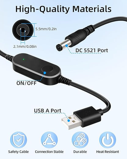 12W USB 5V to 12V Step Up Converter Cable - Image 5