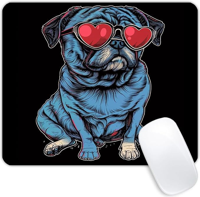 Square Mouse Pad Cool Dog with Sunglasses-1, Gaming Mouse Pads by Goodsprout
