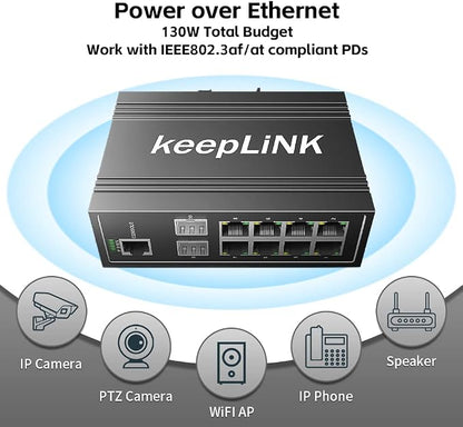 10-Port Industrial Gigabit PoE Switch, Managed - Image 6